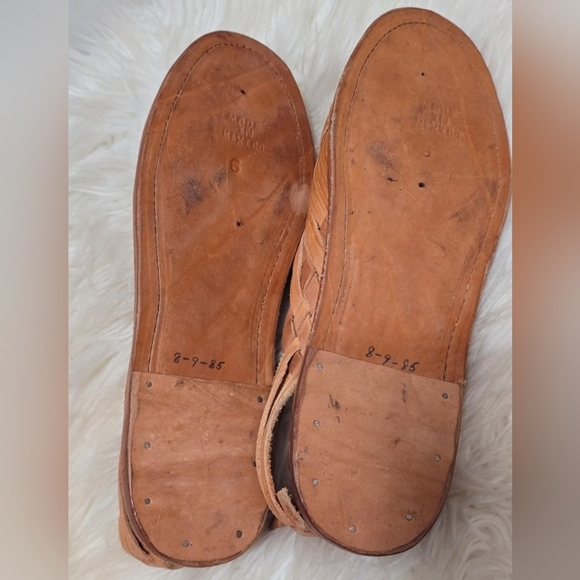 Vintage Interwoven Brown Leather Sandals Size 6🌴 - Picture 7 of 8